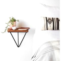 Puinen seinähylly Linento Furniture Wr037, tummanruskea/musta