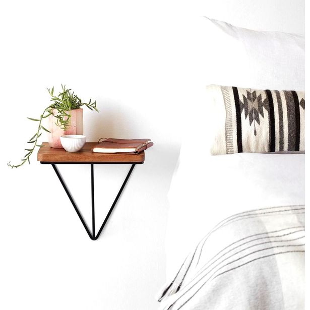 Puinen seinähylly Linento Furniture Wr037, tummanruskea/musta
