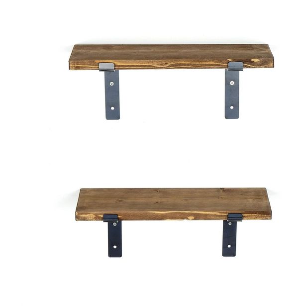 Seinähylly Linento Furniture Lam002, leveys 40cm, kuusi, ruskea, 2kpl