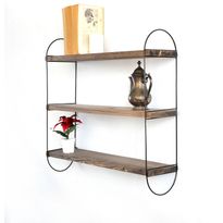 Puinen seinähyllykkö Linento Furniture WR041, 60x55cm, ruskea