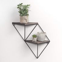 Puinen seinähylly Linento Furniture WR045, 33x30cm, tummanruskea