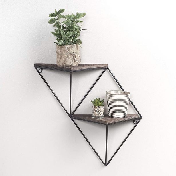 Puinen seinähylly Linento Furniture WR045, 33x30cm, tummanruskea