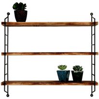 Puinen seinähylly Linento Furniture WR088, ruskea/musta
