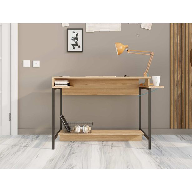 Työpöytä Linento Furniture Balista, 113x57cm, ruskea/musta