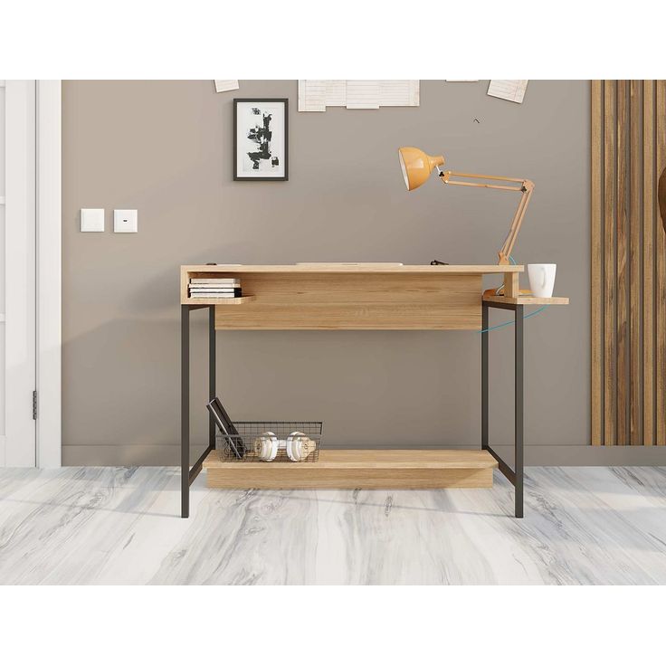 Työpöytä Linento Furniture Balista, 113x57cm, ruskea/musta