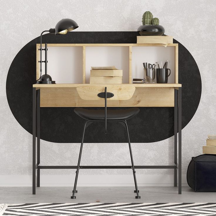Työpöytä Linento Furniture Dustin, 100x45cm, ruskea/musta