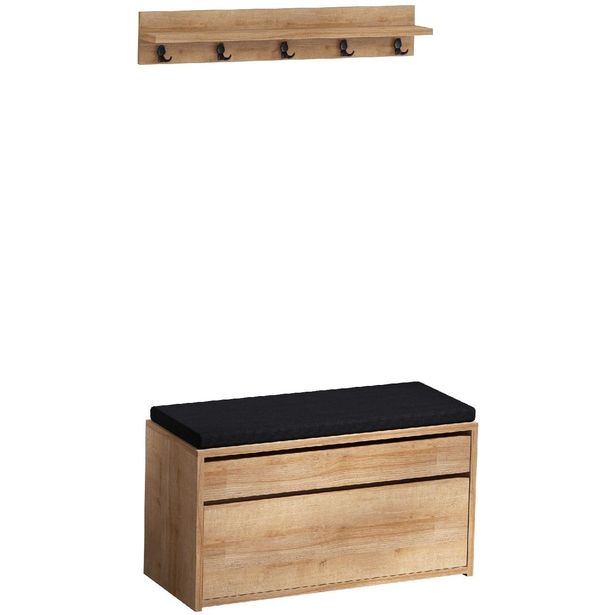 Vaatenaulakko Linento Furniture Boby tammi/musta