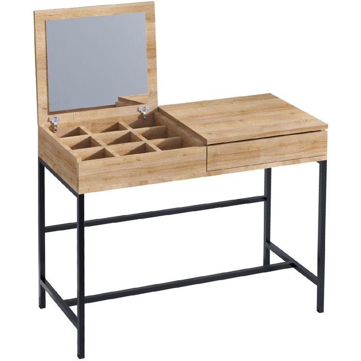 Meikkipöytä Linento Furniture Linda tammi/musta