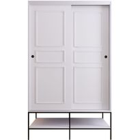 Vaatekaappi liukuovilla Linento Furniture Martin, 120cm, valkoinen