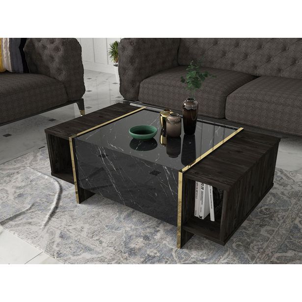 Sohvapöytä Linento Furniture Veyron, musta/kulta