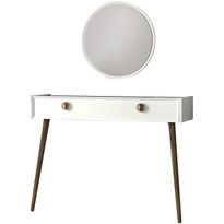 Sivupöytä ja peili Linento Furniture Nadya, valkoinen