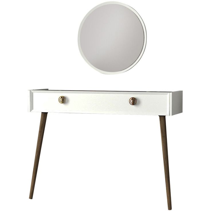 Sivupöytä ja peili Linento Furniture Nadya, valkoinen
