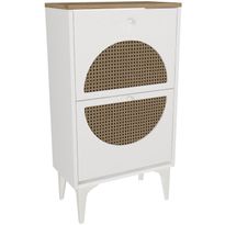Kenkäkaappi Linento Furniture Burito valkoinen/tammi