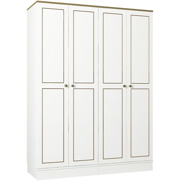Vaatekaappi Linento Furniture Ravenna 4, valkoinen