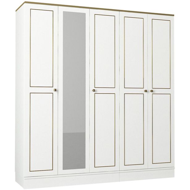 Vaatekaappi Linento Furniture Ravenna 5, valkoinen