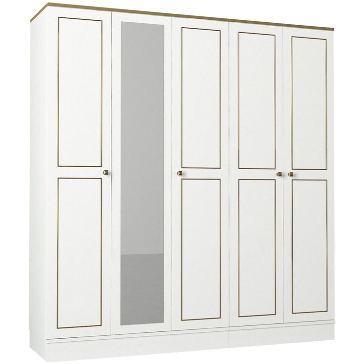 Vaatekaappi Linento Furniture Ravenna 5, valkoinen