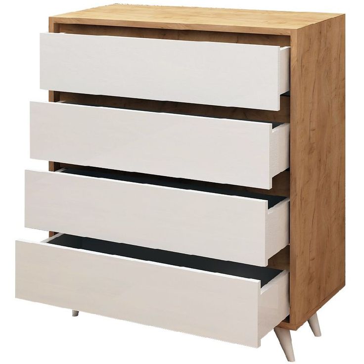 Lipasto Linento Furniture Suvera tammi/valkoinen
