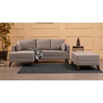 Divaanivuodesohva rahilla Linento Furniture Bella, 3-istuttava, vasen