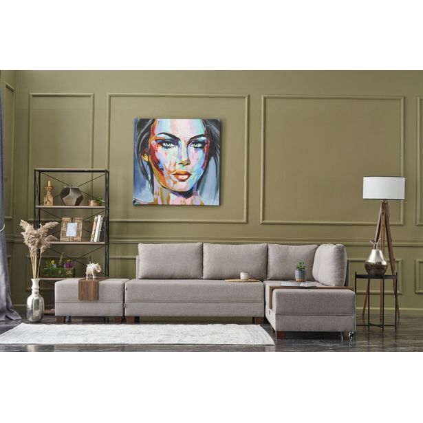 Vuodesohva Linento Furniture Fly, 3-istuttava, oikeakätinen, kerma