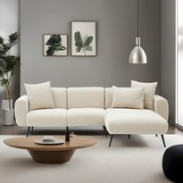 Divaanisohva Linento Furniture Side, 3-istuttava, oikea, kerma
