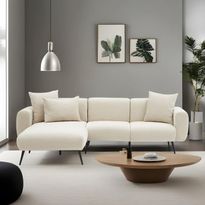 Divaanisohva Linento Furniture Side, 3-istuttava, vasen, kerma