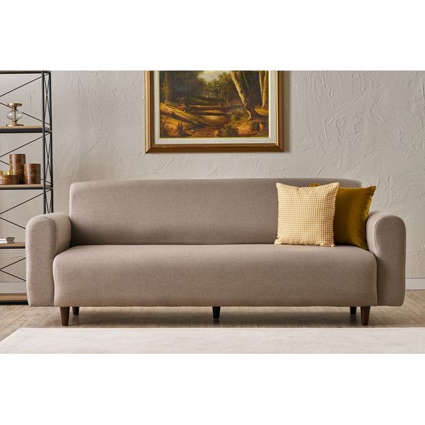 Sohva Linento Furniture Noya Linen, 3-istuttava, leveys 220cm, kerma