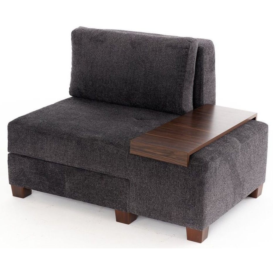 Vuodetuoli Linento Furniture Perenna Chenille oikea antrasiitti
