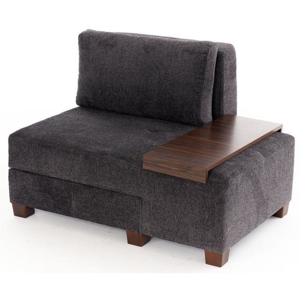 Vuodetuoli Linento Furniture Perenna Chenille oikea antrasiitti