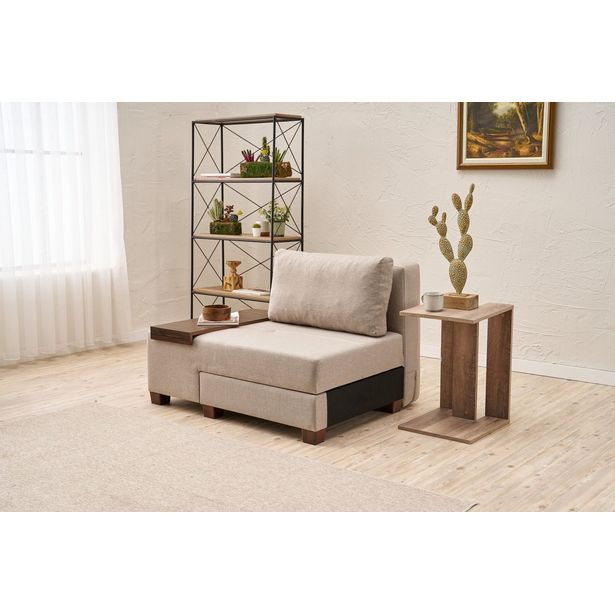 Vuodetuoli Linento Furniture Perenna Linen vasen kermanvalkoinen