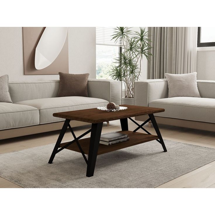 Sohvapöytä Linento Furniture Konik, 98x50cm, ruskea