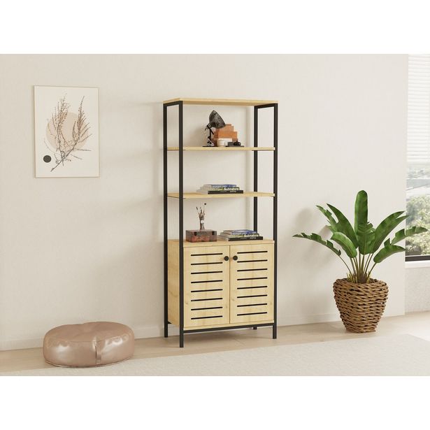 Kirjahylly Linento Furniture Metela, ruskea/musta