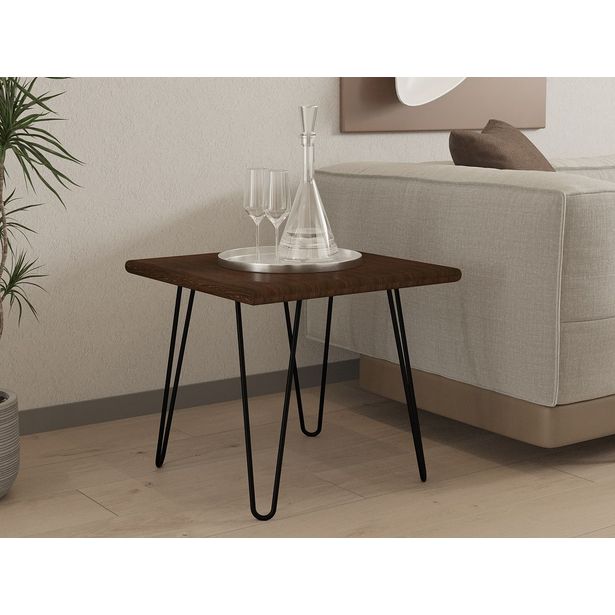 Sohvapöytä Linento Furniture Mahic, 50x50cm, ruskea/musta