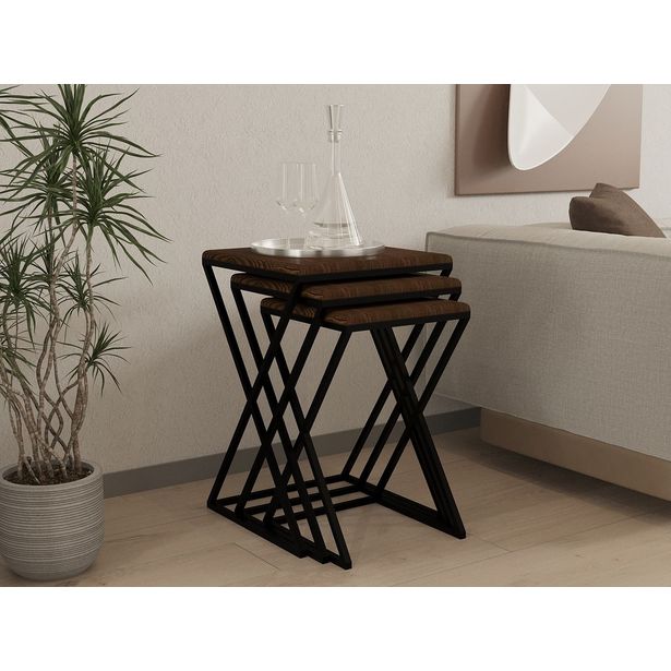 Sarjapöytä Linento Furniture Z Zigon, ruskea/musta