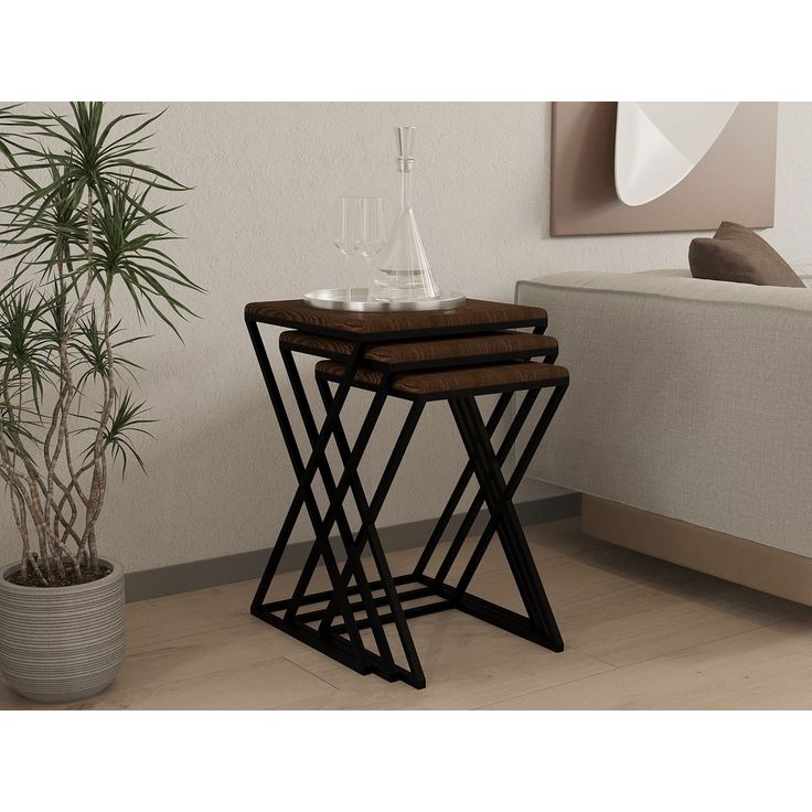 Sarjapöytä Linento Furniture Z Zigon, ruskea/musta