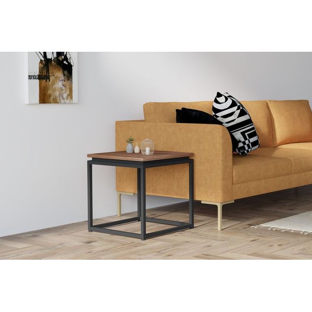 Sohvapöytä Linento Furniture Lale, 45x45cm, ruskea/musta