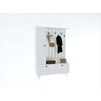 Vaatenaulakko Linento Furniture Lala valkoinen, Verkkokaupan poistotuote