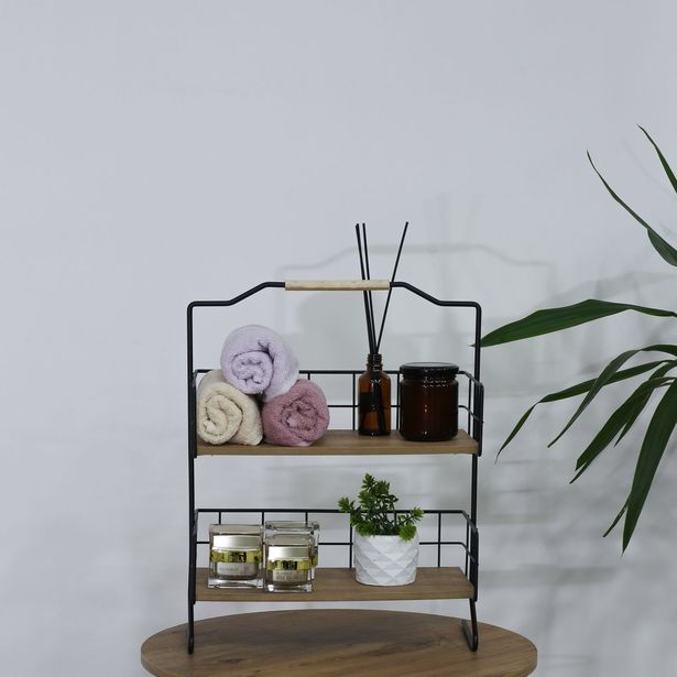 Pöytähyllykkö Linento Furniture Else, ruskea/musta
