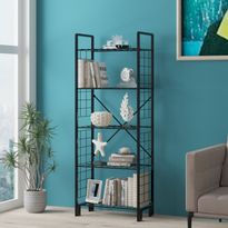 Kirjahylly Linento Furniture Kane, 60x156cm, musta