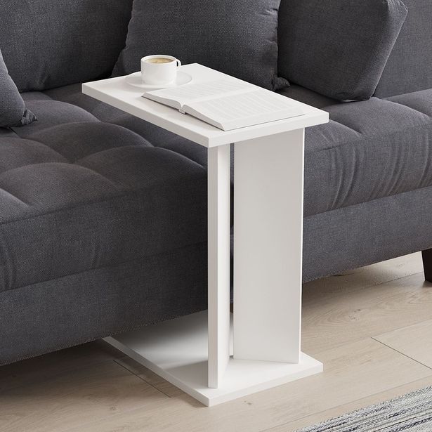 Apupöytä Linento Furniture Lun, 25x50cm, valkoinen