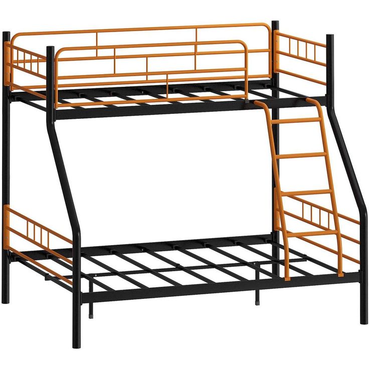Kerrossänky Linento Furniture Trio, 90/140x190cm, musta/oranssi