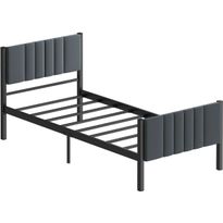 Sängynrunko Linento Furniture Lotus, 90x190cm, metalli, antrasiitti, Verkkokaupan poistotuote