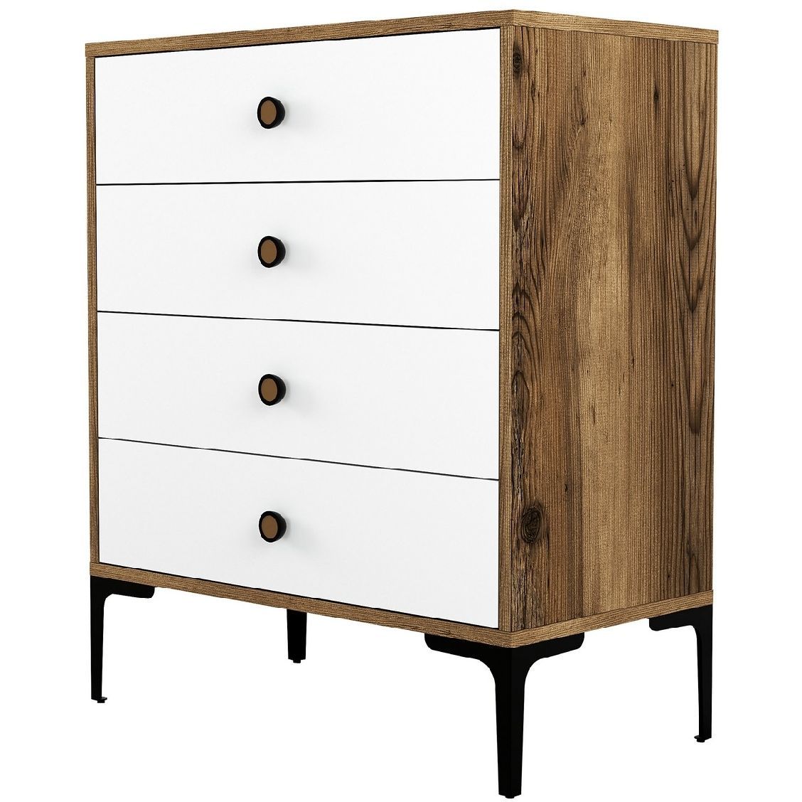 Lipasto Linento Furniture Lizbon 537 pähkinä/valkoinen