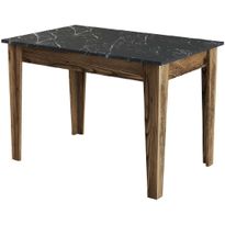Ruokapöytä Linento Furniture Kiev 509 pähkinä/musta marmori, Verkkokaupan poistotuote