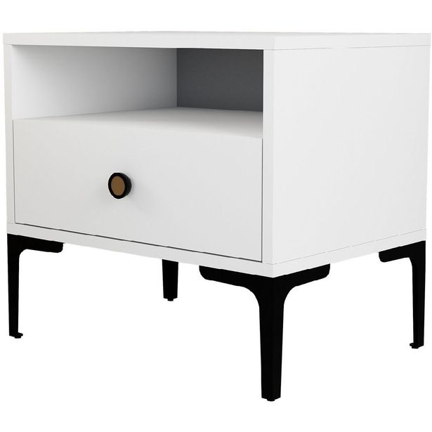 Yöpöytä Linento Furniture Lizbon 535 valkoinen