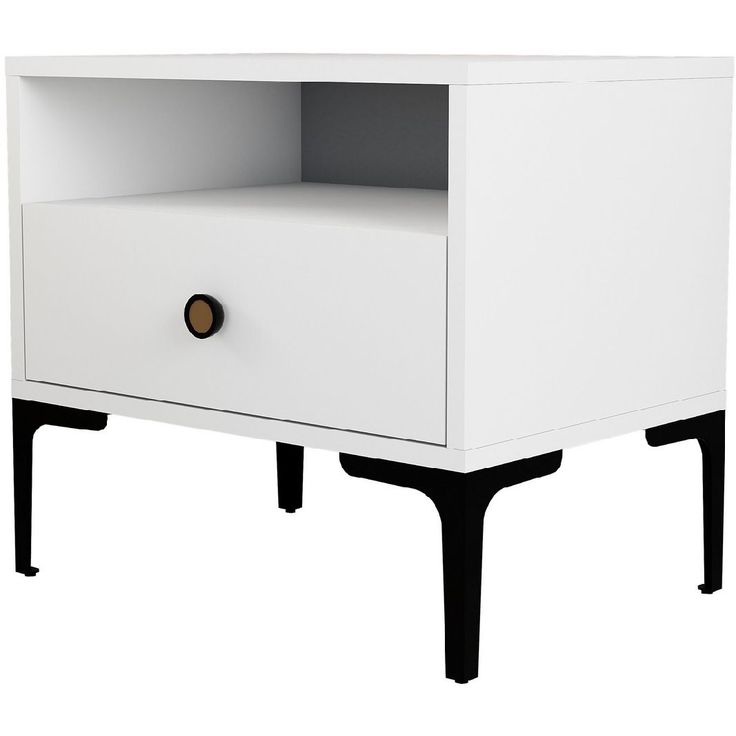 Yöpöytä Linento Furniture Lizbon 535 valkoinen