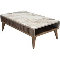 Sohvapöytä Linento Furniture Milan pähkinä/valkoinen marmori
