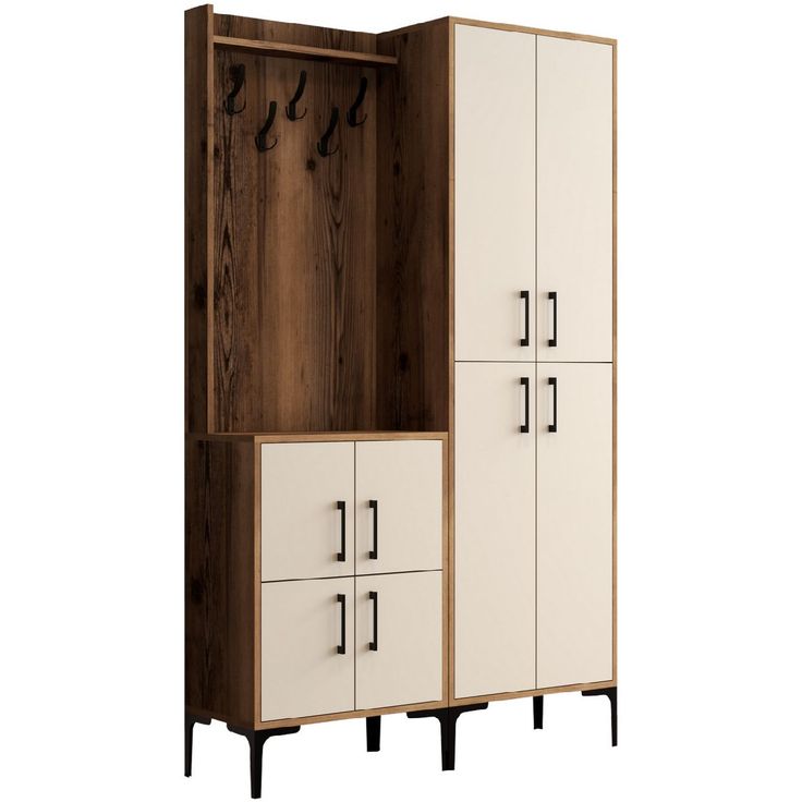 Vaatenaulakko Linento Furniture Berlin BA pähkinä/kerma