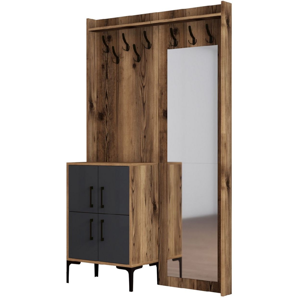 Vaatenaulakko Linento Furniture Berlin BC pähkinä/antrasiitti