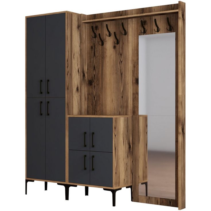Säilytyskokonaisuus peilllä Linento Furniture Berlin ABC, eri värejä