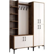 Vaatenaulakko Linento Furniture Viyana DA pähkinä/valkoinen